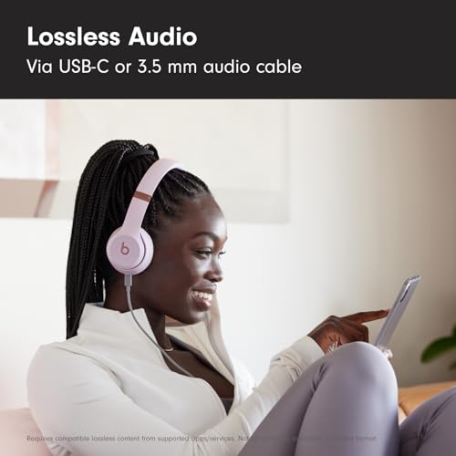 Beats Solo 4 - Wireless Bluetooth On-Ear Headphones, Apple & Android Compatible, Up to 50 Hours of Battery Life - Black & Gold