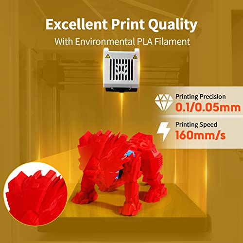 X-Maker 3D Printer for Kids and Beginners, Fully Assembled High-Speed 3D Printer with 8 PLA Filament Set, Leveling-Free Bed, Wi-Fi Printing