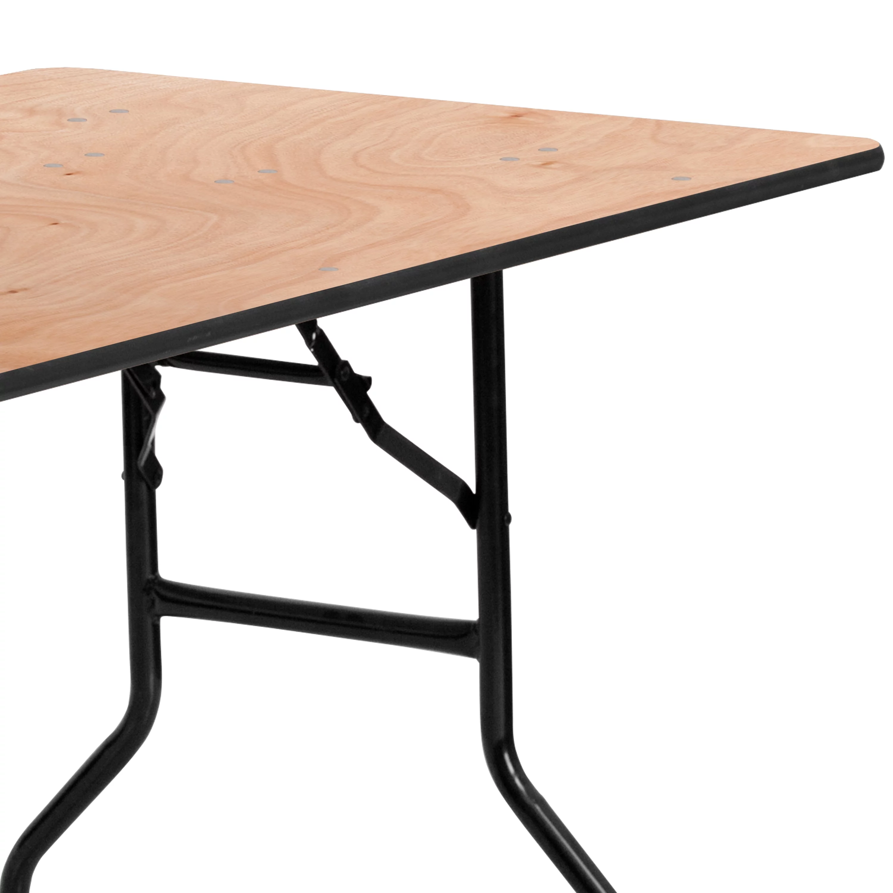 BizChair 5-Foot Rectangular Wood Folding Banquet Table with Clear Coated Finished Top