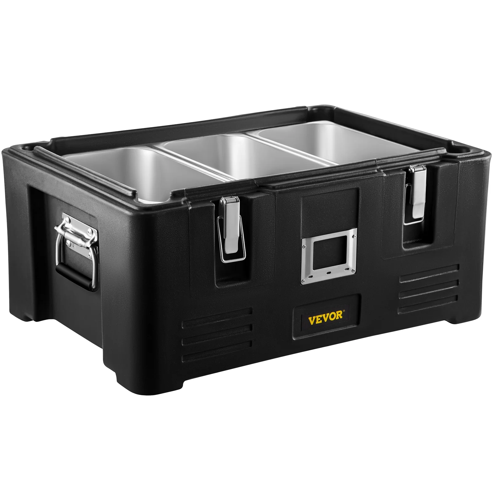 VEVOR Insulated Food Pan Carrier, 36Qt Capacity, Stackable Catering Hot Box with 3 Stainless Steel Pans