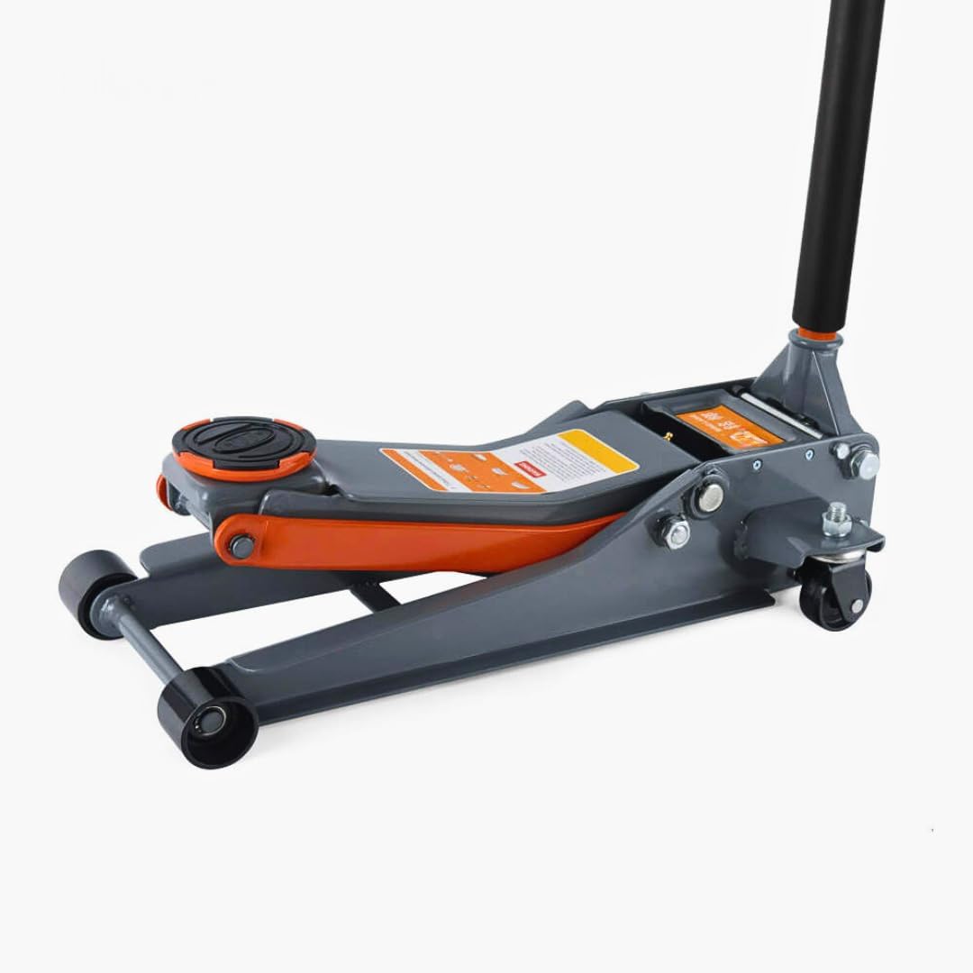 3.0 Ton Floor Jack with Dual Hydraulic Pumps & Reinforced Lifting Arm, Ultra Low Profile Lightweight Quick Lift Trolley Jack