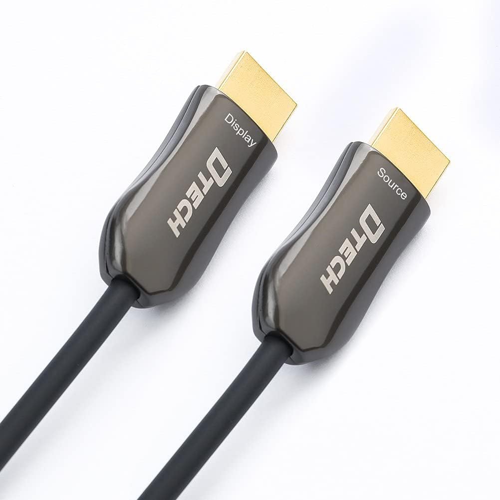 DTECH Ultra Slim 200 Feet Fiber Optic HDMI 2.0 Cable 4K at 60Hz and 18Gbps Pro Series for in-Wall Installation