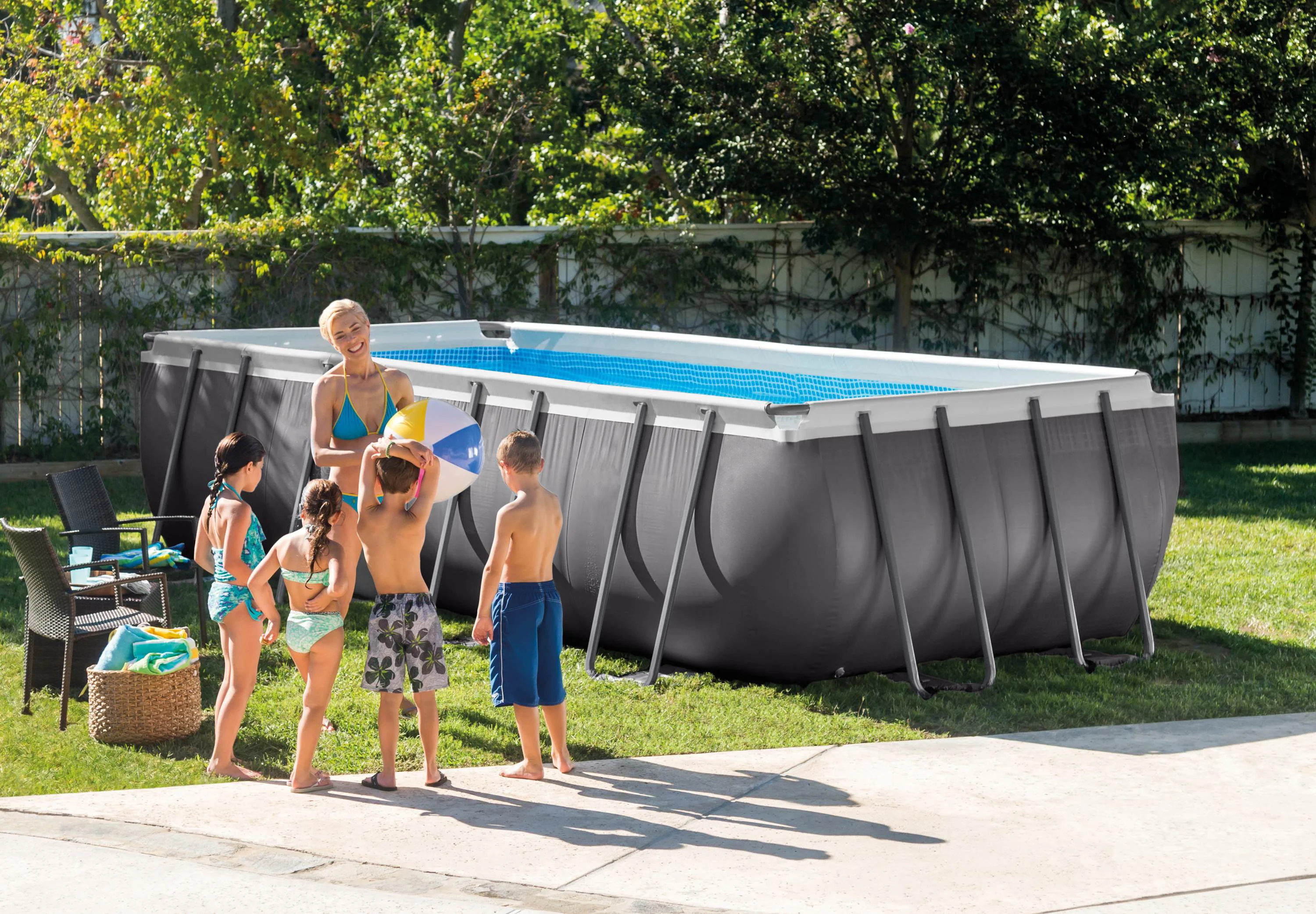 Intex 18ft X 9ft X 52in Rectangular Ultra Frame Pool Set