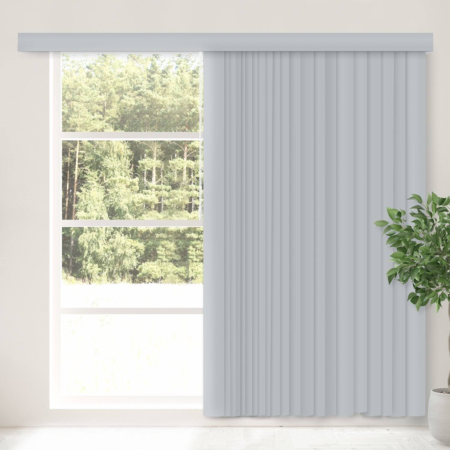 Chicology Cordless Vertical Blinds, Gray, Size: 78 inch x 84 inch