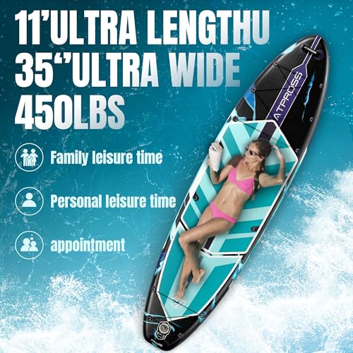 11'6"x35" Inflatable Stand Up Paddle Board 450LBS Weight Capacity Extra Wide Non-Slip Stable Deck Adult SUP