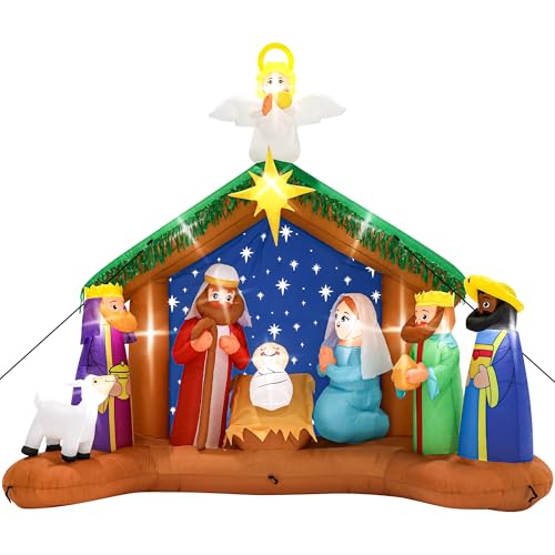 16FT Christmas Inflatable Snowman Outdoor Decorations, Giant Christmas Snowman, Holiday Blow Up Yard Decor with LED Lights