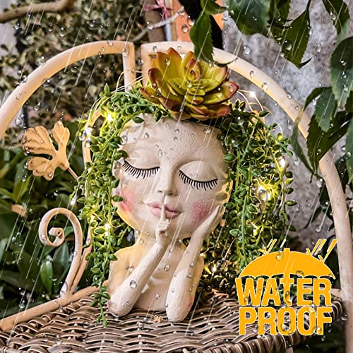 Solar-Face Flower Pot Head Planter Pots