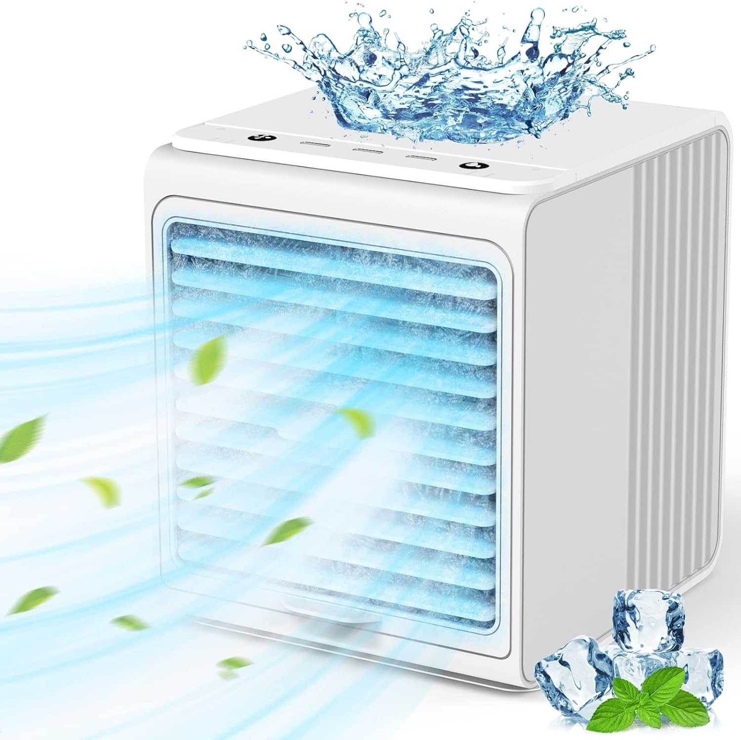 Mini Air Conditioner - Portable Air Conditioners, 3 Speeds USB Powered Mini Air Cooler for Personal Space
