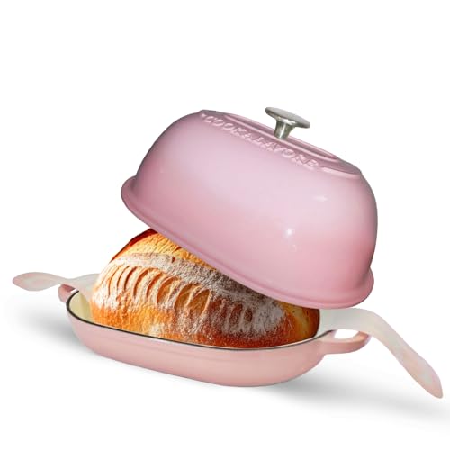 Cast Iron Dutch Oven,6 QT Bread Oven,Thick Enameled Loaf Pan with Lid,Bread Pans for Homemade Bread,14.5"Dutch Oven for Bread Baking