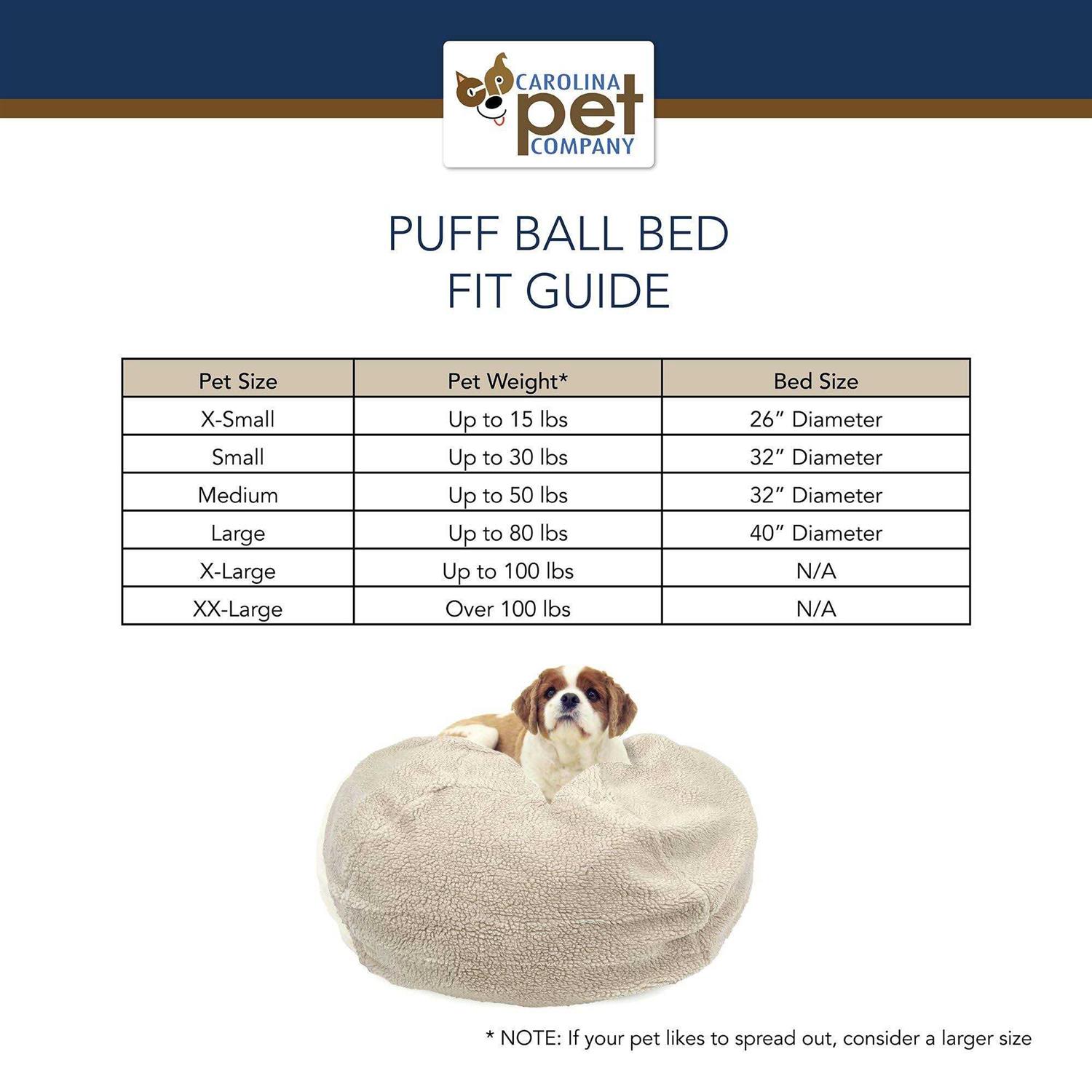 Carolina Pet Sherpa Puff Ball Bed - Pet Supplies online store