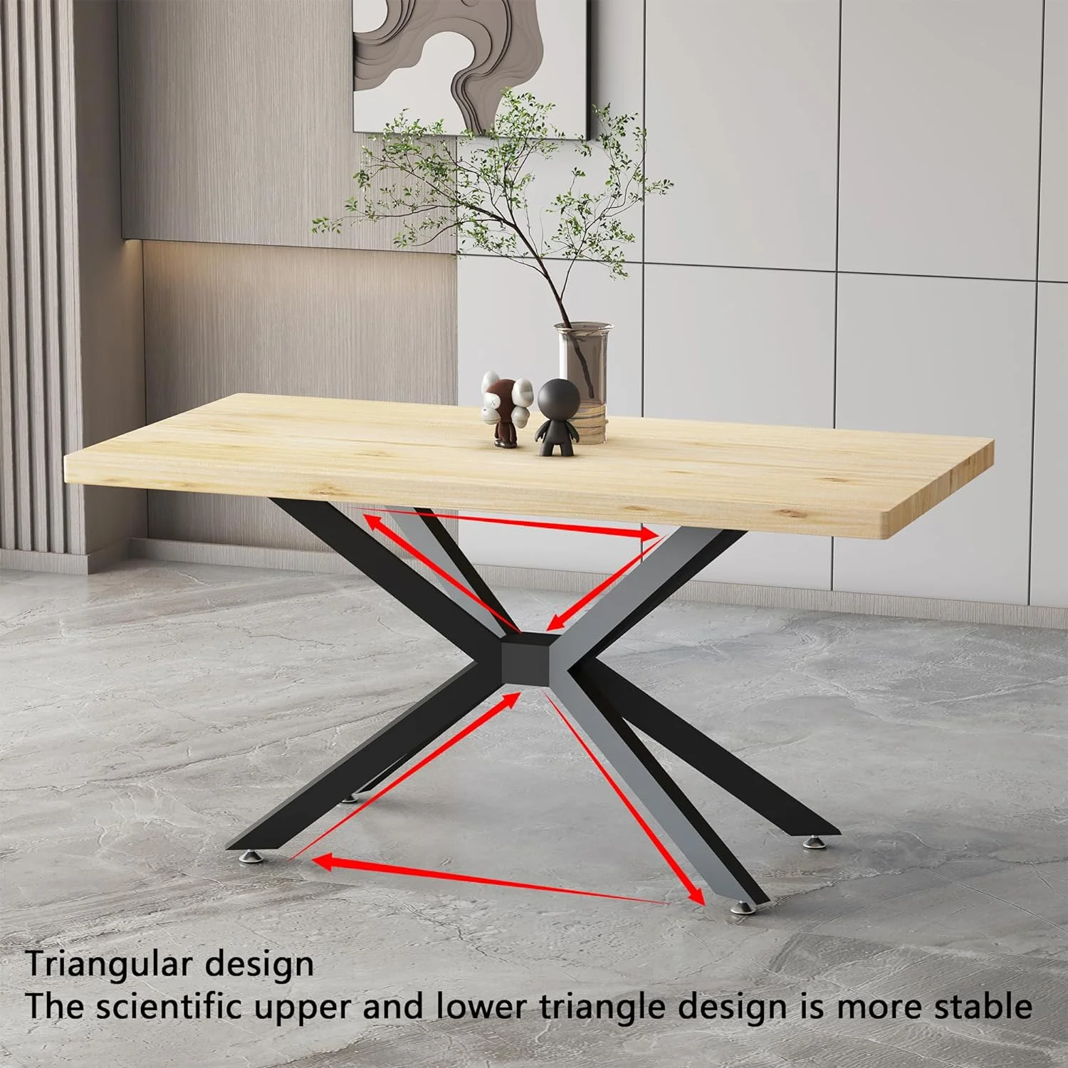 Modern Table Base Black 28" Metal Dining Table Legs with Suction Cups, Desk Base for Marble,Glass,Wood Top, Furniture Legs for Coffee Table