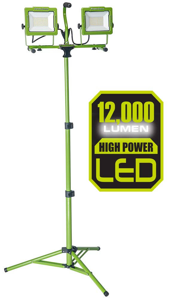 Powersmith 12,000 Lumen Dual-Head LED Work Light with Tripod