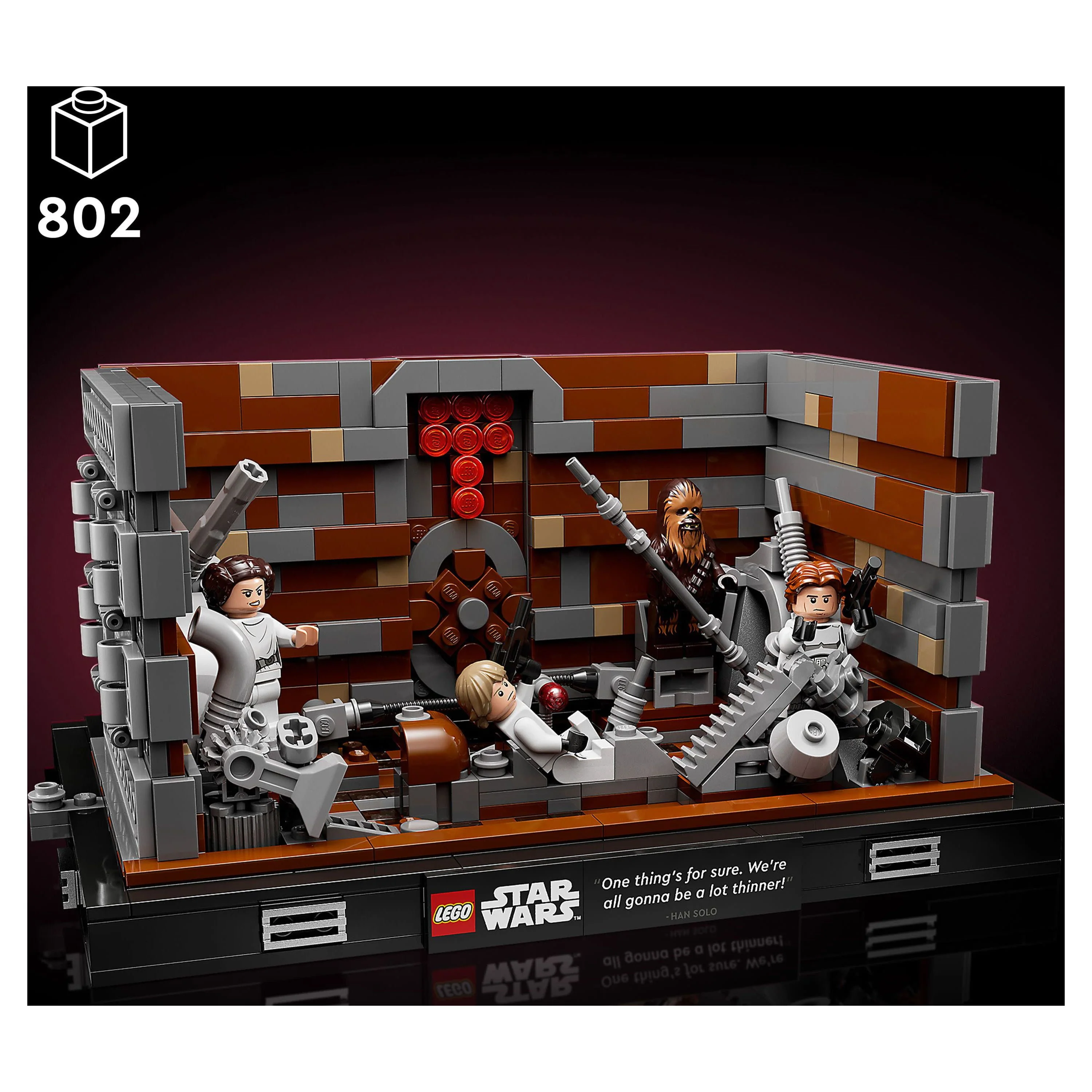 LEGO Star Wars Death Star Trash Compactor Diorama Series 75339 Adult Building Set with 6 Star Wars Figures including Princess Leia, Chewbacca & R2-D2