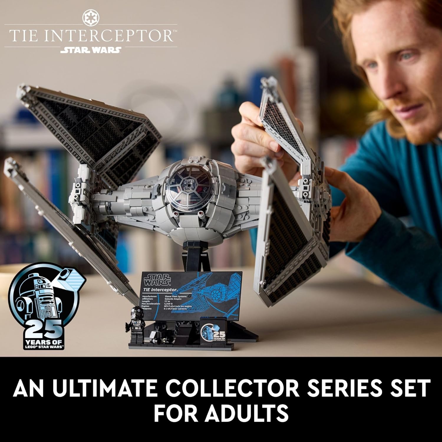 LEGO Star Wars Ultimate Collector Series TIE Interceptor Model Building Set, Star Wars Collectible with TIE Pilot Minifigure