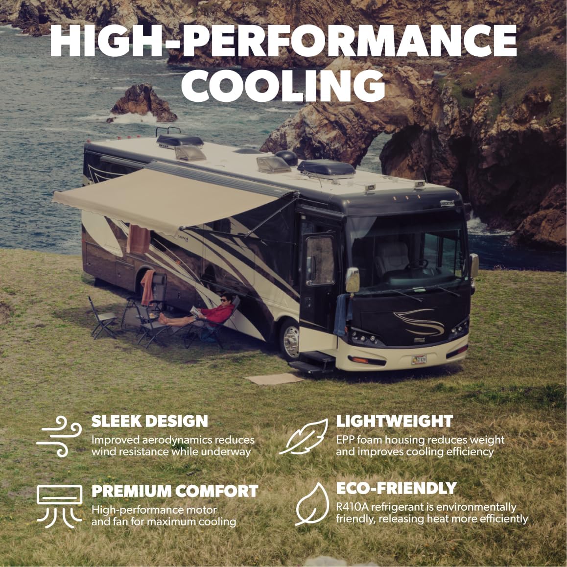Dometic Penguin II Low Profile Rooftop AC - Single-Zone RV Air Conditioner with Pre-Installed CT Control Board - 15K BTU