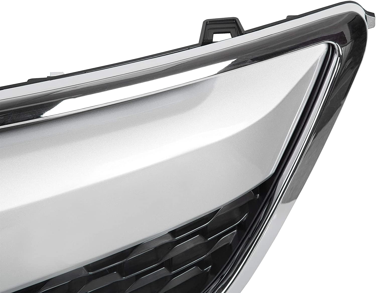 HECASA Front Grille Cover Compatible with 2014-2016 ACURA MDX Silver Black Replacement for AC1200121 75101TZ5A01