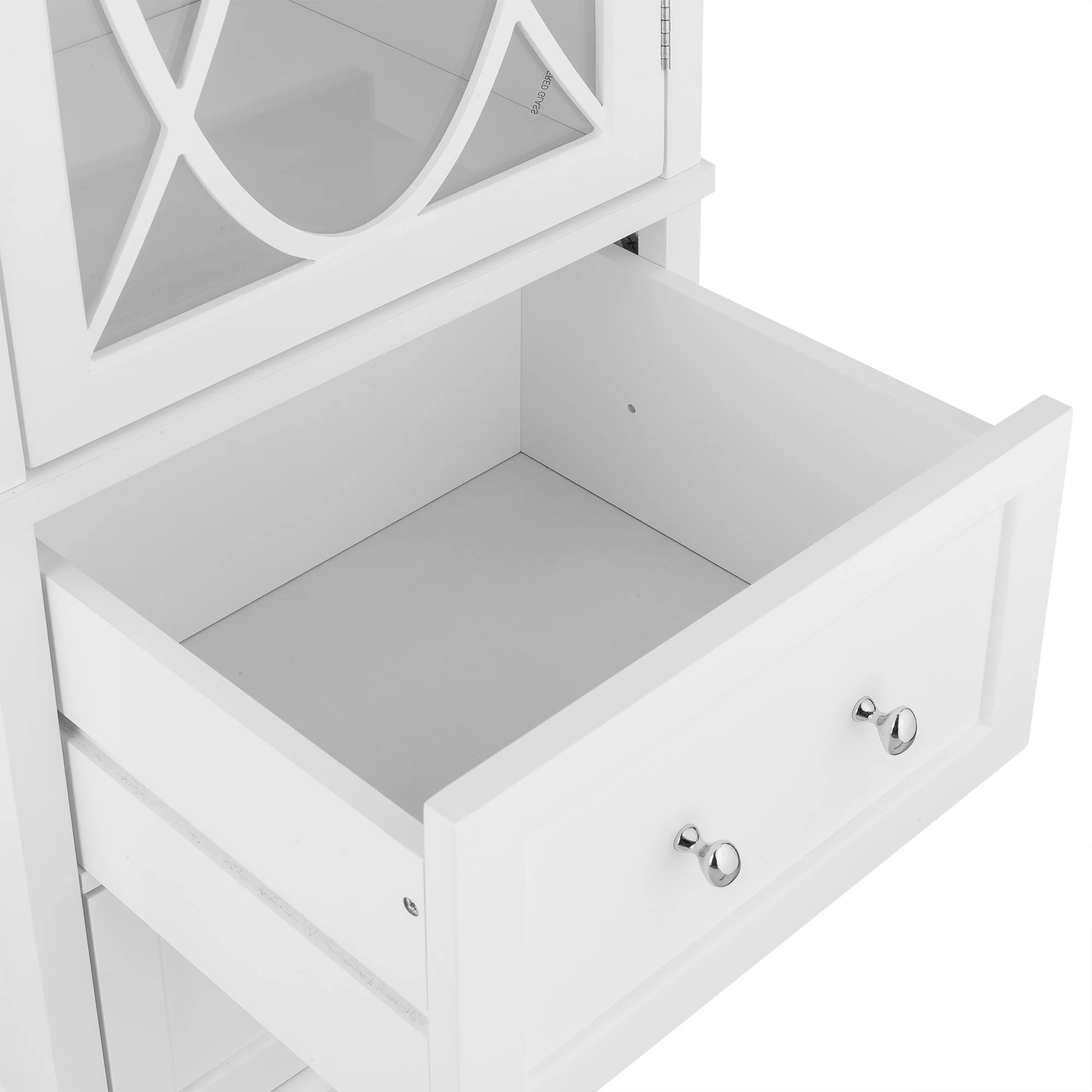 Teamson Home Wooden Bathroom Floor Cabinet Linen 2 Drawer White ELG-636S