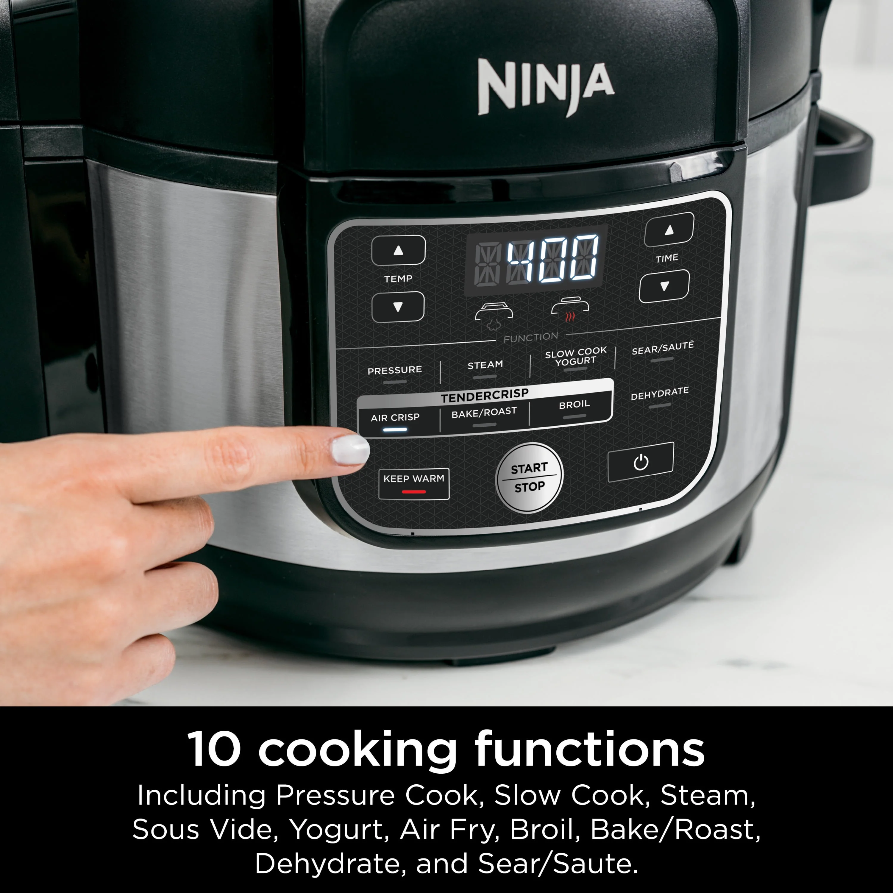 Ninja® Foodi® 10-in-1 6.5-Quart Pro Pressure Cooker Air Fryer Multicooker, Stainless, OS300