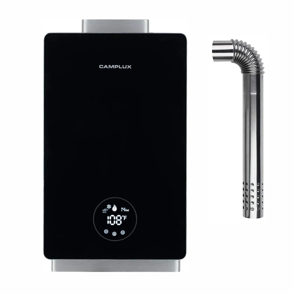 Camplux  3.18 GPM 82,000 BTU Indoor Propane Tankless Water Heater with Digital Display, Black