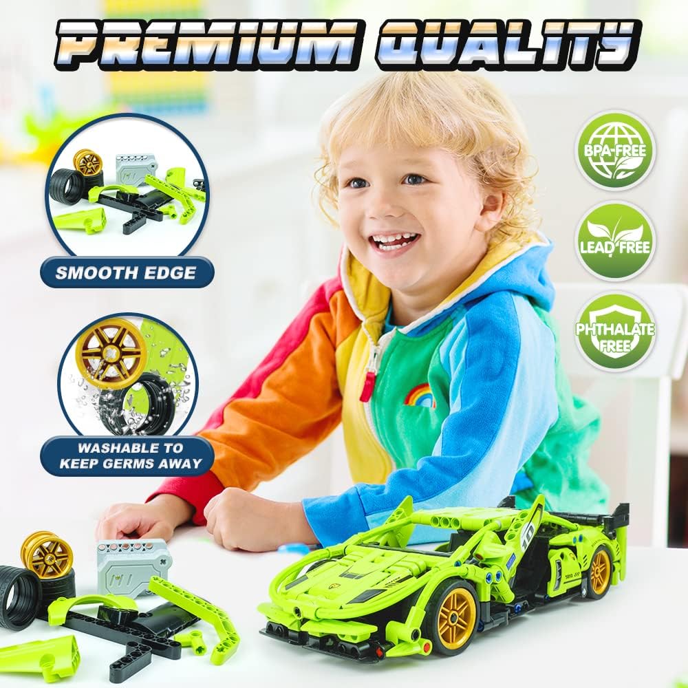 VodeDrge STEM Building Toys for Kids, Car Model Toys for Boys 8-12, Toys for 6 Years Old Boys, Erector Set for Boys Age 6-12