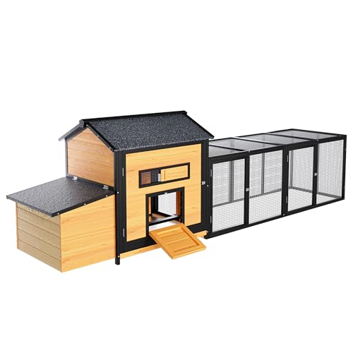 109.6'' Large Wood Chicken Coop Enclosures,Walk-in Poultry Cage