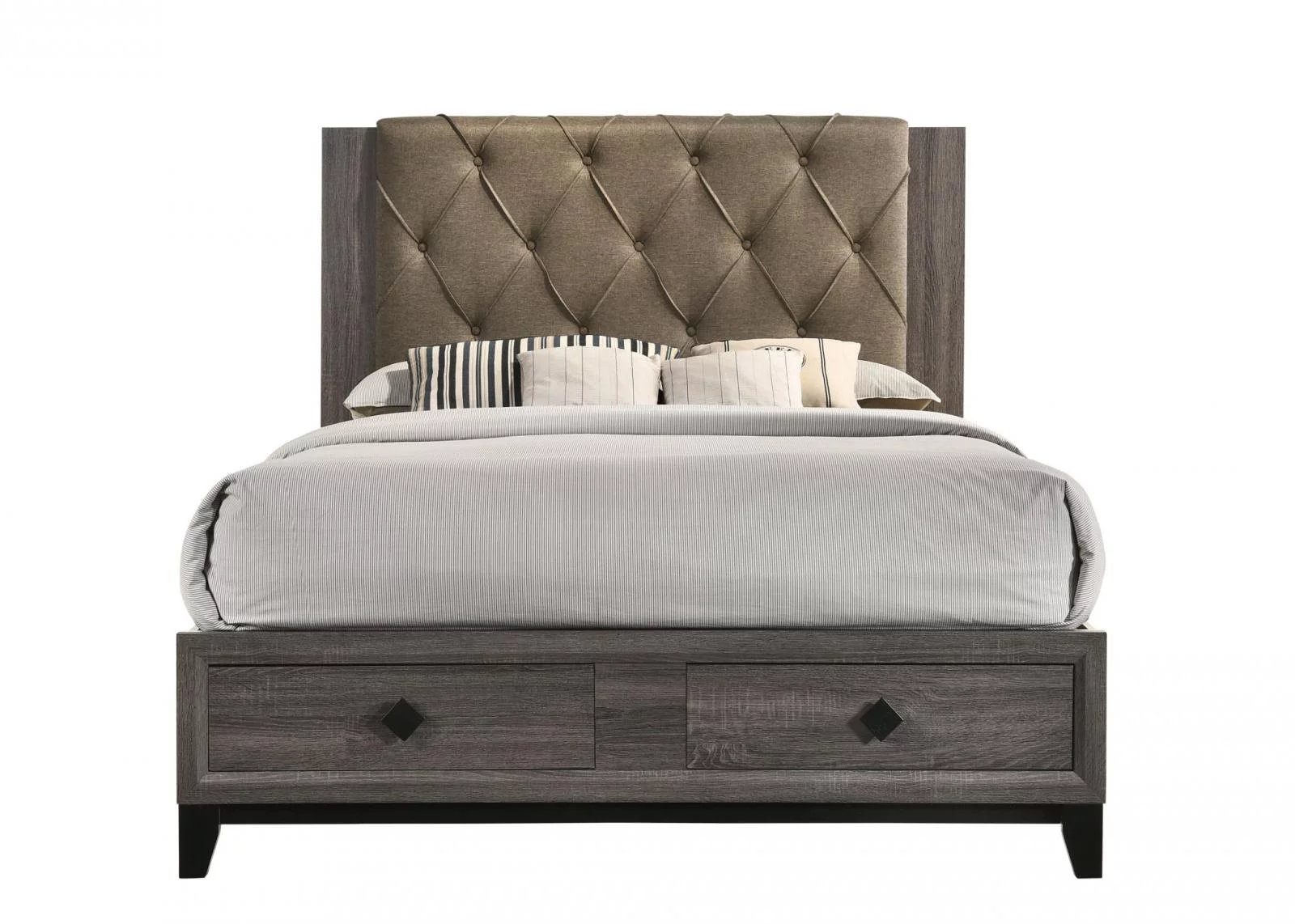 Transitional Rustic Gray Oak Storage King Bedroom Set 5Pc Avantika-27667EK Acme