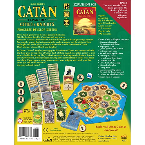 CATAN Cities & Knights Board Game EXPANSION | Strategy Game | Adventure Game | Family Game for Adults and Kids | Ages 12+ | 3-4 Players | Average