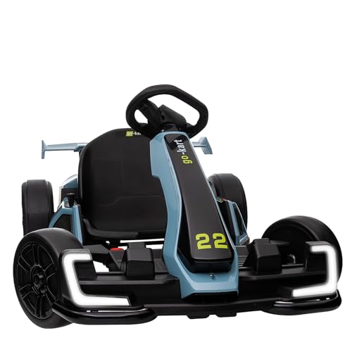 KerryYoo K61 Go Kart Electric Drift Kart Car with Length Adjustable Seat, 24V Outdoor Ride on Toy with 4 Speed Mode