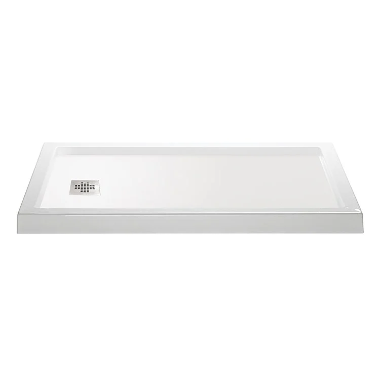 Shower Base Multiple Threshold White 60 x 30 Inch Acrylic Right Hand Drain