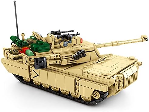 DAHONPA Army Tank Building Block(1052 PCS),WW2 Military M1A2 Abrams Historical Collection Tank Model with 5 Soldier Figures