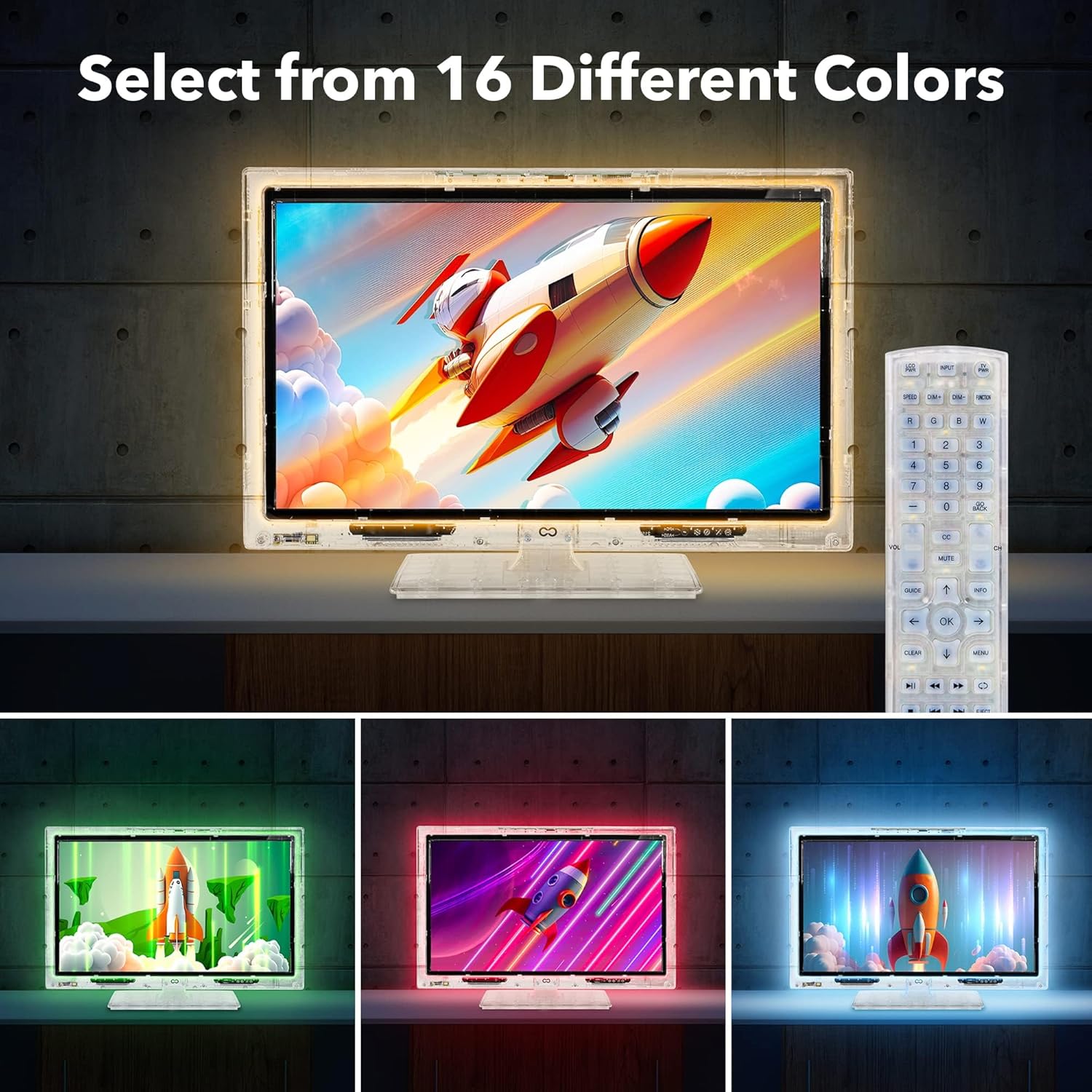 22-Inch Neon LED TV by Continu.us | Color-Changing, Non-Smart HD Retro Television
