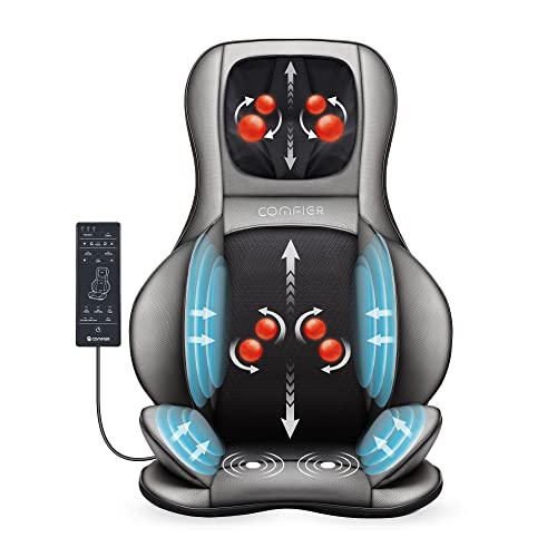 COMFIER Shiatsu Neck Back Massager with Heat, 2D ro 3D Kneading Massage Chair Pad, Adjustable Neck Massage,Seat Massager for Full Body Relaxation
