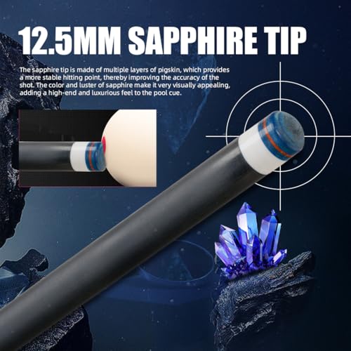 CRICAL Carbon Fiber Pool Cue Stick 58" Billiard Cue Sticks Professional Low Deflection Pool Sticks with 3/8 * 8 Pin Joint and 12.5mm Tip