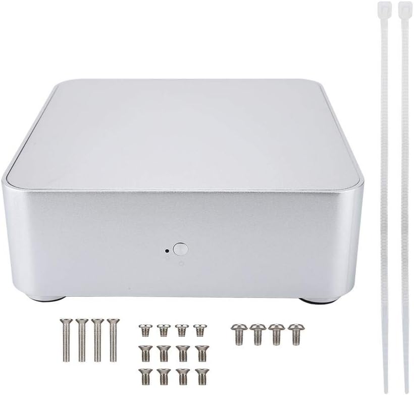 Yoidesu Mini-ITX Computer Case,Aluminum Mini-ITX PC Gaming Case HTPC(Silver)