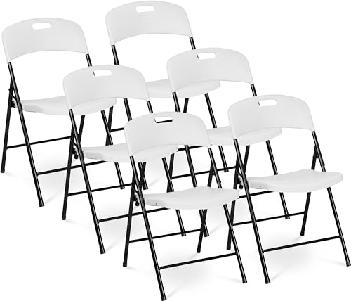 Oline Folding Chair, Indoor Outdoor Plastic Commercial Stackable Foldable Guest Chairs for Events Office Wedding Party Picnic Kitchen Dining