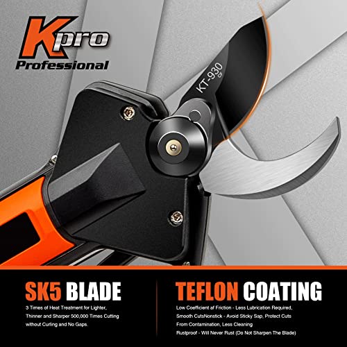 Electric Pruning Shear, Kebtek Cordless Electric Pruner Heavy Duty Electric Branch Cutter Brushless Motor with 2PCS 2500mAh 8-10H Working Time