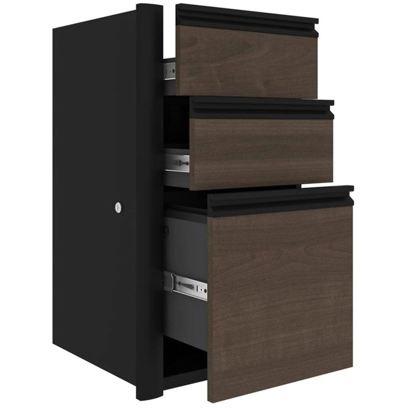 Atlin Designs 5 Piece L Shaped Computer Desk with Hutch in Antigua and Black