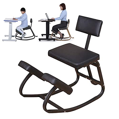 Kneeling Chair with Back Support, Ergonomic Rocking Kneeling Chair for Office and Home, Posture Corrective Seat for Adults Child and Elder