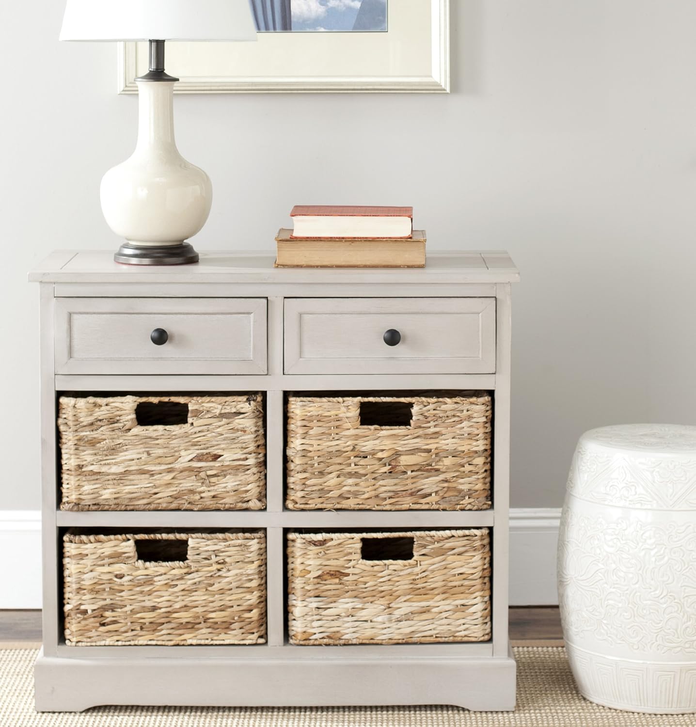 Safavieh American Homes Collection Herman Brown Wicker Basket Storage Unit