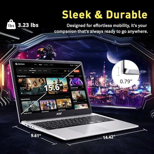 Acer Chromebook 315 Laptop | Intel Celeron N4500 | 15.6" Full HD IPS Display | Intel UHD Graphics | 4GB LPDDR4X | 64GB eMMC | Intel Wi-Fi 6 | DTS