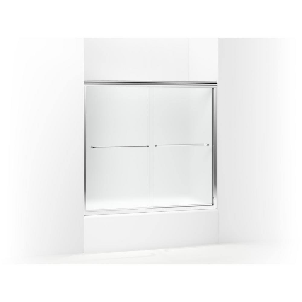 Sterling Finesse 59.625-in W x 55.5-in H Silver Frameless Bathtub Door