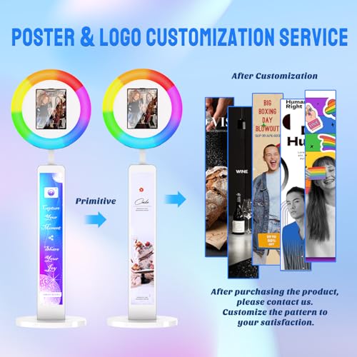 iPad Photo Booth for 10.2in 10.9in 11in 12.9in Ipad, Portable Photo Booth with RGB Music Sync, Software APP, Remote Control, Ring Light