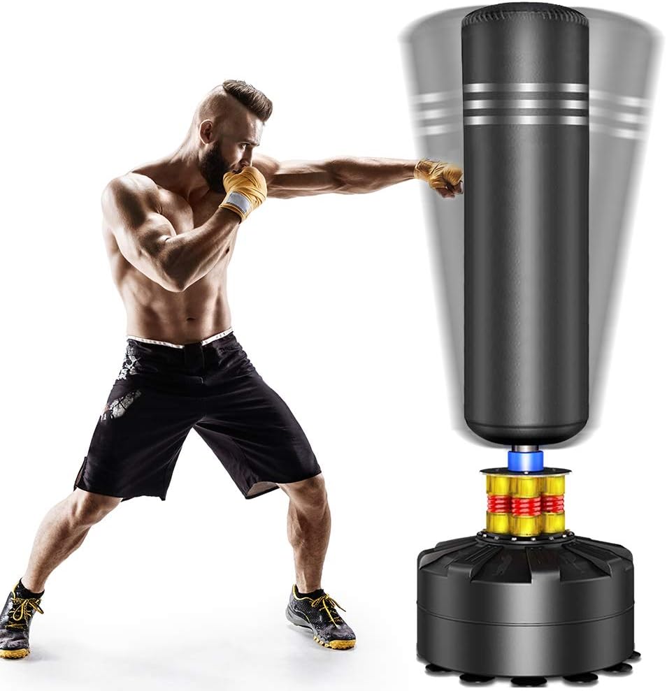 Punching Bag Heavy Boxing Bag with Suction Cup Stand- Freestanding Punching Bag for Adults Kickboxing Bags Kick Punch Bag for Home Gym Boxing