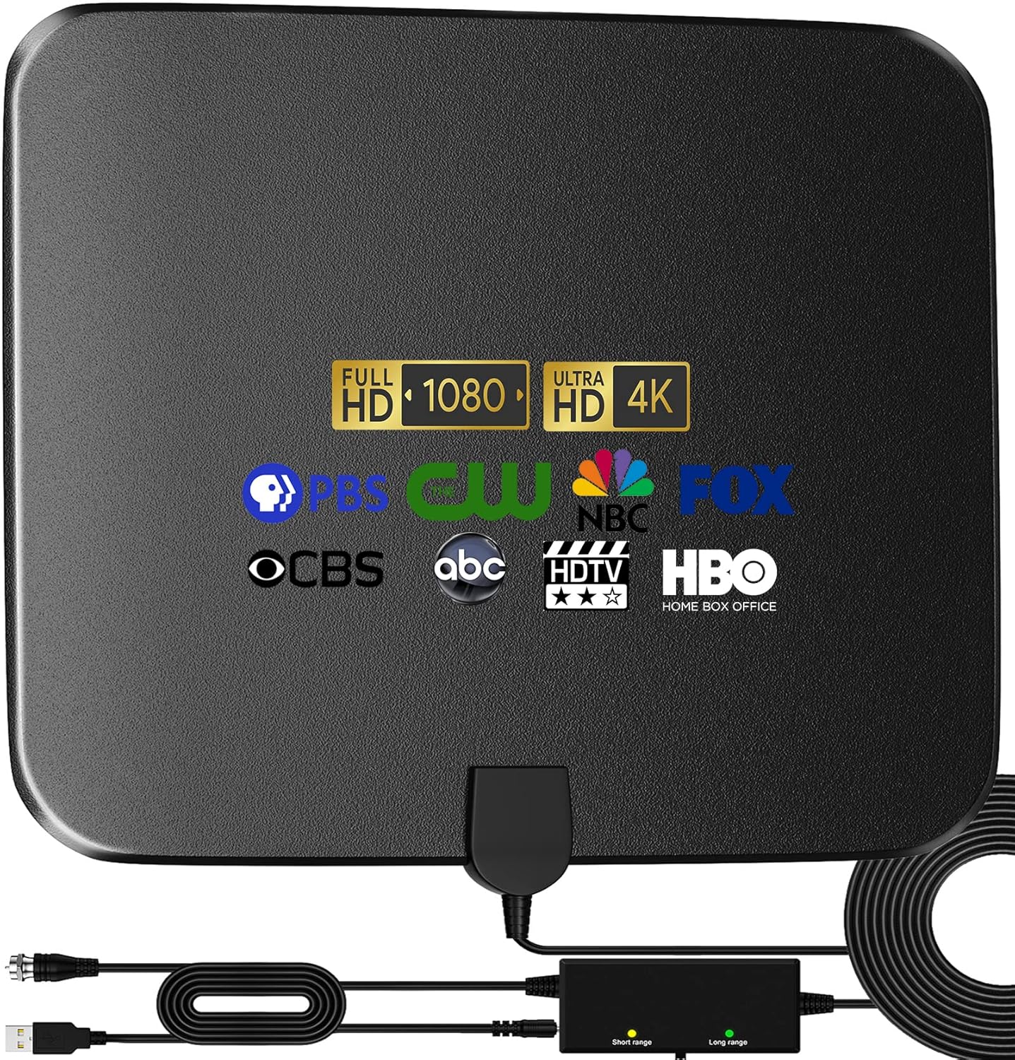 Digital HD TV Antenna Up 400 Miles Range, Indoor Outdoor Antenna for All Old Smart HDTVs