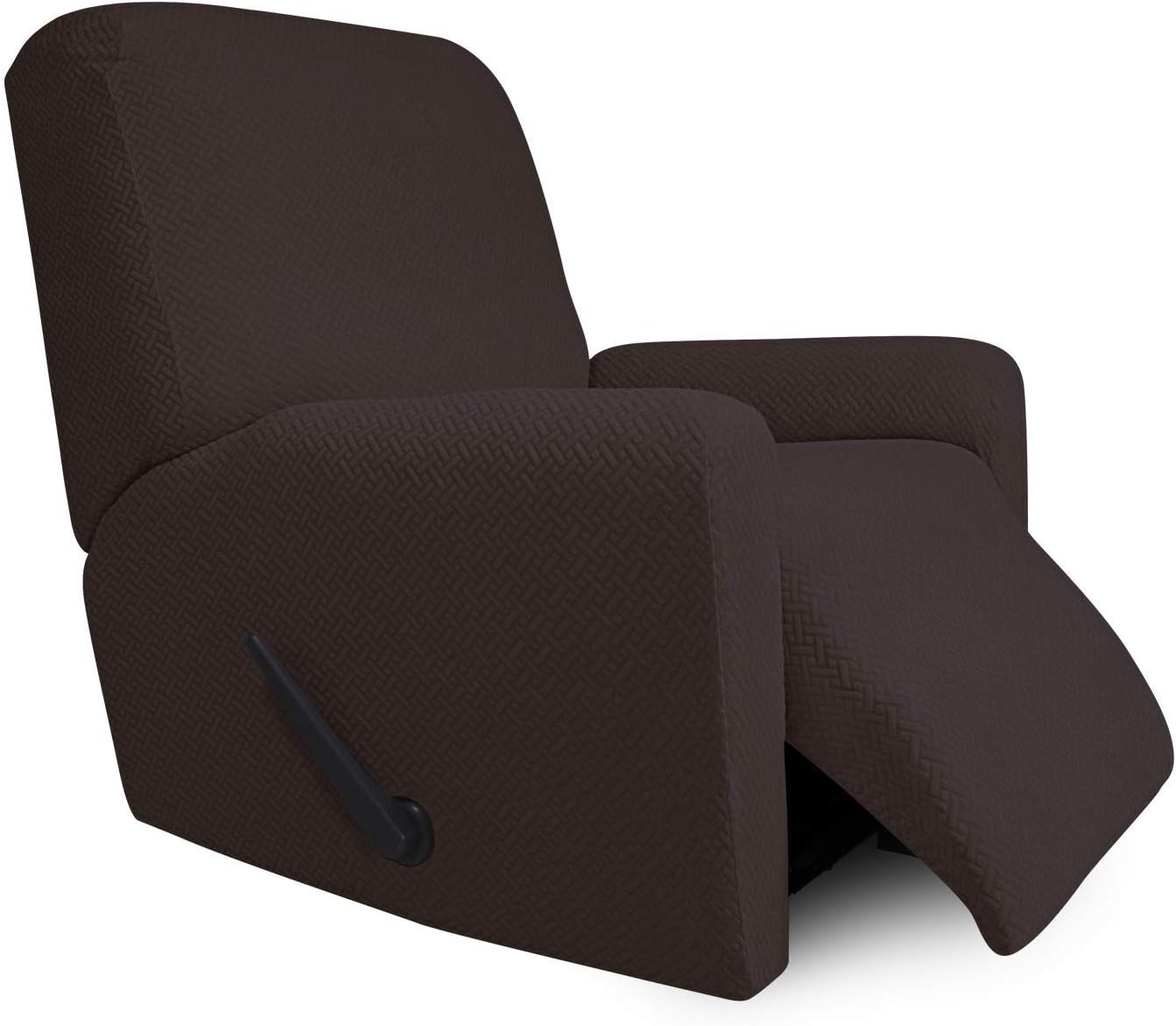 Easy-Going Stretch Jacquard Recliner Couch Cover, 4-Piece Soft Sofa Cover, Sofa Slipcover with Elastic Loop, Washable Furniture Protector for Kids