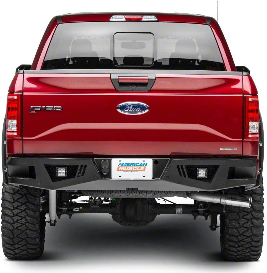 Barricade Extreme HD Rear Bumper with LED Fog Lights Compatible with Aftermarket Hitches Compatible with 15-20 F-150, Excluding Raptor