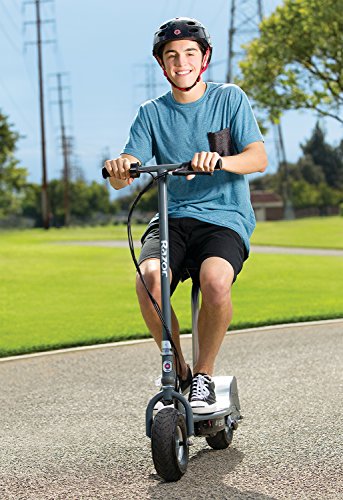 Razor E300S Seated Electric Scooter for Kids Ages 13+ - 9" Pneumatic Tires, Removable Seat, Up to 15 mph and 40 min of Ride Time