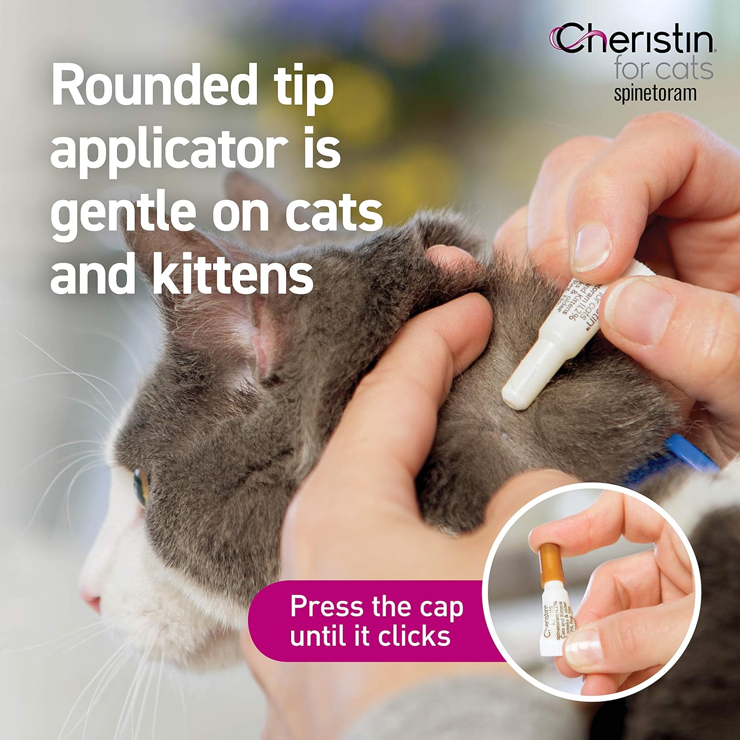 Cheristin for Cats Topical Flea Prevention &ndash; Starts Killing Fleas in 30 Minutes, 6 doses