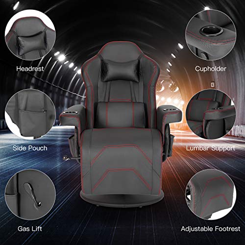 Modern-Depo Gaming Recliner Chair with Speakers, Massage, High Back, Cupholder, Headrest, Lumbar Support