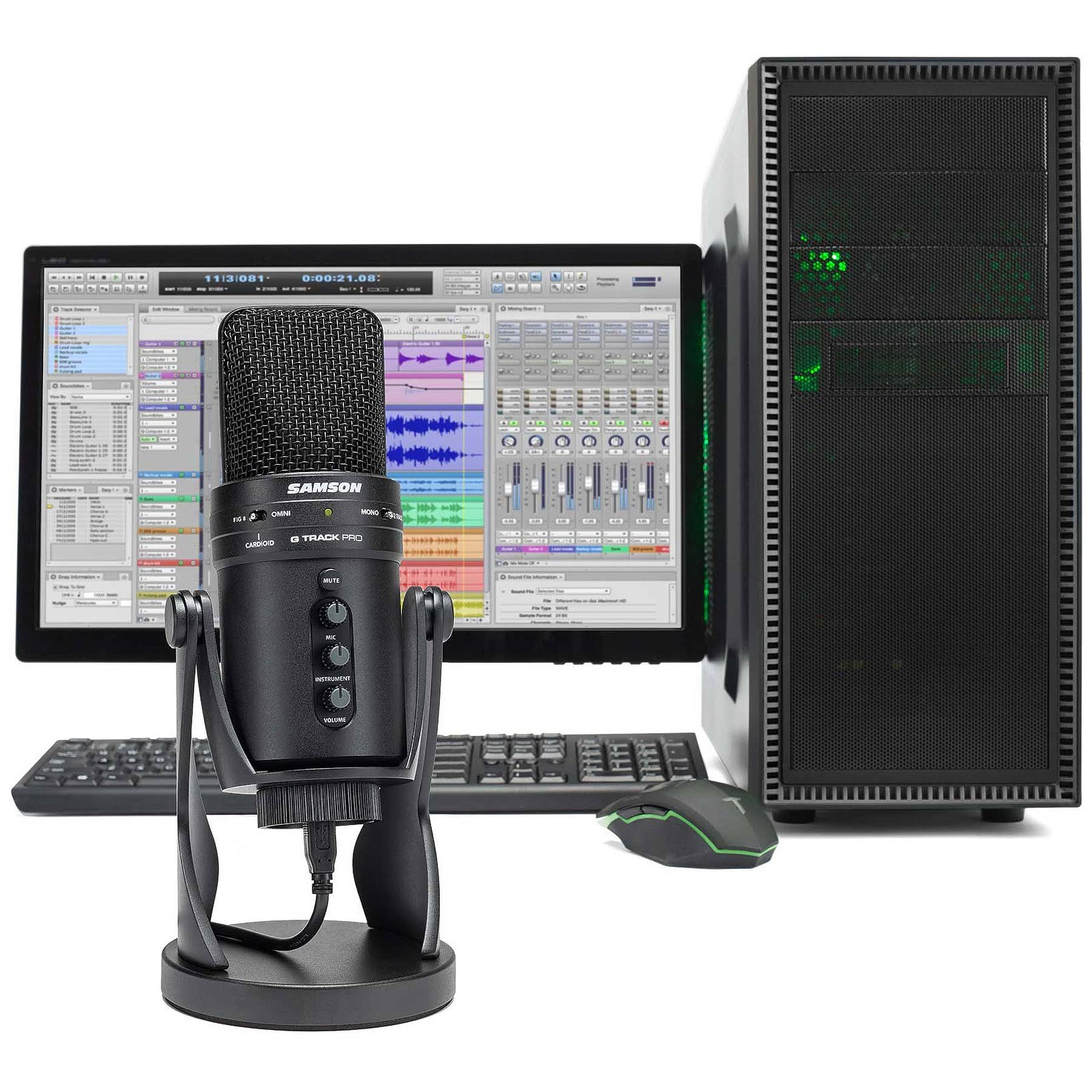 Samson G-Track Pro Studio USB Podcast Microphone Mic+Built in Audio Interface SAGM1UPRO Broad - Megean